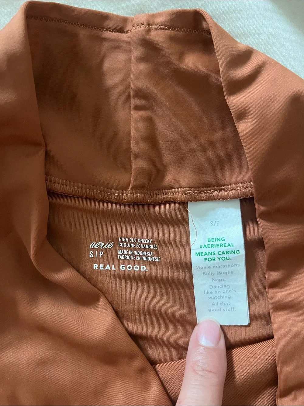Aerie Boho Neutral Rust Orange Twist Front Bikini Set - Picture 3 of 8
